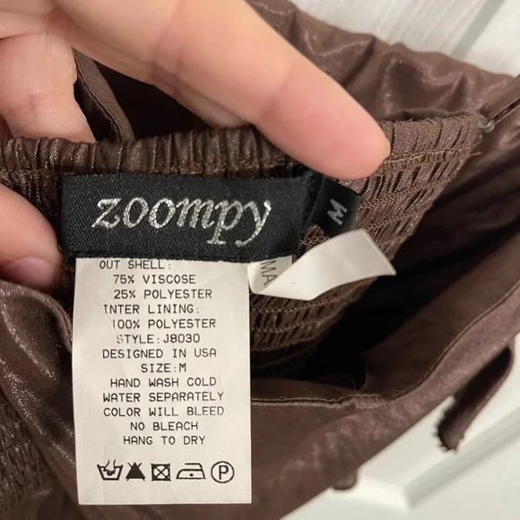 Juniors Y2K Vintage Zoompy Brown Tiered Ruffle Mini Dress Medium 90’s Retro - Picture 7 of 7